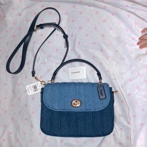 Coach Marlie Top Handle Satchel - Mixed Denim Quilting